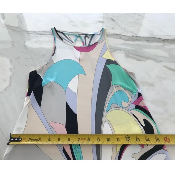 EMILIO PUCCI PINK MULTI PRINT SLEEVELESS DRESS MODEL 81RH61 SIZE IT 44 / US 10 - Picture 8 of 14